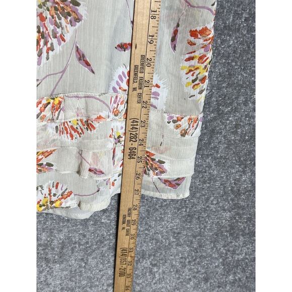 Old Navy Floral Tiered Hem Tank Top Womens Size Large Scoop Neck Lined - Picture 7 of 7